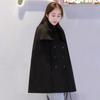Leche de Papaya Otoño e Invierno Nueva Llegada Estilo Coreano Elegante Cuello Cuadrado Chal Manga Dividida Poncho Holgado Abrigo de Lana Moderno