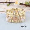 Pulseira Boêmia Transfronteiriça para Mulheres com Pingente de Árvore da Vida com Borla, Multicamadas Feita à Mão com Contas Design de Nicho Ins