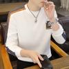 Suéter de cuello redondo de alta gama de primavera y otoño al por mayor, moderno y atractivo nuevo jersey de primavera para hombre, top de manga larga bordado que combina con todo.