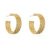 Aogu Diseño Nicho Aretes Geométricos Chapados en Oro de 18K para Mujer Moda Ins Personalizados Aretes de Metal Producto Nuevo Transfronterizo