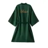 Manhã Robe Noiva Feminina Primavera Verão Camisola de Casamento Dama de Honra Grupo Noiva Pijamas de Casamento Gelo Roupão de Seda Sexy Roupas para Casa Outono
