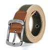 Cinturón de Cuero para Hombre y Mujer con Hebilla de Pasador, Cinturón de Lona Casual para Pantalones Cargo, Cinturón Moderno para Estudiante, Juventud, Entrenamiento Militar, Aire Libre, Estilo Retro
