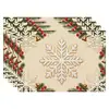 Amazon Manteles Navideños Muñeco de Nieve Árbol de Navidad Manteles Decoración de Mesa de Comedor Occidental Manteles Aislantes Fiesta Navideña