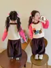 Suéter grosso para meninas para outono e inverno de 2025, novo suéter de tricô estiloso para crianças, roupa de inverno, blusa de desenho animado para bebês meninas