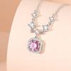 Tichia Real Shot S925 Sterling Silver Light Luxury Square Flash Colar de Zircônio Simples Nicho Feminino Corrente de Clavícula de Zircônio em Pó de Alta Qualidade