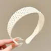 Diadema vintage de lunares plisada de ala ancha para mujer, casual y única, con un toque de alta gama, diadema versátil que hace que la cabeza se vea más alta y el rostro parezca más pequeño
