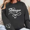 Moletons Impressos Mais Fortes Que a Tempestade Moletons Casuais Femininos Gola O Moletons de Outono Moda Top Xadrez
