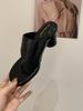 Chanclas Retro de Tanga de Lujo Nicho para Mujer Verano 2025 Calzado de Exterior Sandalias Estilo Viaje Tacón Grueso Medias Zapatillas
