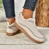 2026 Cruzamento Plus Size Feminino Plano Cor Sólida Forrado com Lã Engrossado Quente Inverno Novo Comércio Exterior Feminino Quente Sapatos de Algodão