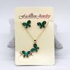 Collar Cdd Trébol de Cuatro Hojas Mariposa Juego de Tres Piezas 2021 Nuevo Aretes Anillo Comercio Electrónico Transfronterizo Modelo Popular Entrega de Una Pieza