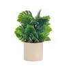 Planta Artificial Folha de Monstera Nórdica Planta Decorativa Pequena em Vaso para Escritório, Sala de Estar, Mesa de Trabalho, Orquídea Bonsai de Interior, Biomimética