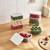 517AAW. Original de Japón. Caja para Conservar Alimentos Frescos de Refrigerador Caja Sellada para Refrigerador Mini Caja de Almacenamiento con Tapa 3 Piezas