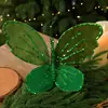 Decorações de Natal novas e populares: borboletas de tecido, flores artificiais de Natal e outros acessórios para criar uma atmosfera festiva de árvore de Natal