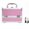 Caja de Polvos Doble Apertura Pequeña Fresca Tatuaje Manicura Belleza Caja de Maquillaje Correa de PU Espejo Maleta Plegable Bolso