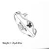 Pulsera Popular Transfronteriza Europea y Americana de Moda de Acero de Titanio con Incrustaciones de Diamantes, Abierta, No se Desvanece, Pulsera Simple de Acero Inoxidable