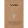 Set de Tarjetas con Collar de Colgante de Cruz para Mamá, Cadena Creativa para Clavícula, Accesorios de Joyería Europeos y Americanos Sencillos