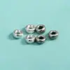 Prata Esterlina S925 Contas Espaçadoras Assimétricas Borda Chanfrada Contas Espaçadoras Enroladas Contas Soltas Pulseira de Cristal Pulseira DIY Acessórios de Corda Trançada
