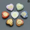 Cristal Natural Pedras Coloridas Pedra de Yoga em Forma de Coração 7 Peças, Pedras Cruas Coloridas Polidas, Popular no Wish e Amazon Vendas Transfronteiriças