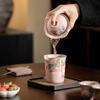Imitación Song powder Ru horno Fresa Conejo dos Cai cubierta Cuenco de cerámica para el hogar Juego de té de kung fu Tazón de té de gran capacidad que se puede levantar