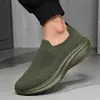 Zapatos Casuales de Malla Tejida para Hombre de Verano, Talla Grande 48, Slip-On de Malla Transpirable con Absorción de Impactos para Caminar