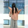 Suéter de Punto Acanalado de Manga Larga con Cuello en V Naranja Estilo Coreano para Mujer, Top Suelto Suave Inspirado en Chanel para Principios de Otoño