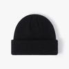 Gorro de lana para hombre, otoño e invierno, cruzado, para todo tipo de clima, cálido, de punto, con placa ligera, sin orejas, protector de cabeza grande, gorro de piel de melón para hombre.