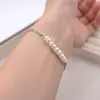 Pulsera Bohemia Transfronteriza Moderna de Verano para Playa Cadena Ajustable Tobillera con Colgante de Perla Empalmada Sencilla