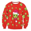 Atacado de Natal 2024 plus size masculino e feminino gola redonda suéter folgado suéter feminino com estampa digital top europeu e americano