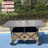 Carrito de puesto plegable portátil grande con mesa de altura ajustable, plegable y compacto, adecuado para acampar al aire libre y puestos de mercado nocturno