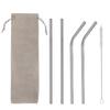 Kit de canudos de aço inoxidável 304 transfronteiriço criativo tubo reto de metal para bebidas café alimentos grau alimentício venda direta da fábrica