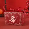 Caixa de Lembrancinha de Casamento Luxuosa Novo Estilo Chinês Caixa de Doces de Casamento Caixa de Doces de Casamento de Mão Caixa de Papel Quadrada Vazia para Casamento