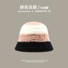 Sombrero de pescador de felpa de invierno para mujer, sombrero cálido de felpa, sombrero de cubo pequeño para cara de estudiante, color de piel a juego, todo para combinar, sombrero de cubo a prueba de frío