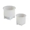 Molde Criativo para Suporte de Vela Perfumada Listrada Redonda DIY Ornamento de Vaso de Resina Epóxi Cristal Silicone
