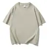 Camiseta de Manga Corta de Algodón Puro Pesado 230g Popular en Transmisión en Vivo para Hombres y Mujeres con Patrón de Logo Estampado Holgada Casual Talla Grande