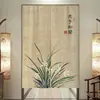 Cortina de Puerta Retro China Estilo Zen Tela Cortina Parasol Dormitorio Sala de Té Cortina de Tela Divisoria Estilo Antiguo Baño Cortina Media