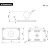 Soporte de panel de radio de coche tipo B 1.5x 2.5" posición del agujero cabeza de bola de 1 pulgada 38x 63.5 posición del agujero base de cabeza de bola