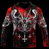 Moda Primavera e Outono Quente Transfronteiriça Suéter 3D Masculino Guerreiro Viking Estampado Moda de Rua Moletom Clássico