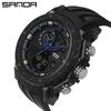 Sanda Reloj Electrónico Luminoso Multifuncional de Doble Pantalla Más Vendido Transfronterizo Impermeable para Deportes de Montañismo al Aire Libre para Hombre Dropshipping
