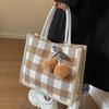 Bolsa Tote Waffle de Grande Capacidade para Mulheres 2026 Outono e Inverno Nova Bolsa Tote para o Dia a Dia Ins Bolsa Tote de Ombro de Grande Capacidade