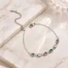 Pulsera de Acero Titanio con Circonita Cúbica de Color para Mujer, Lujo Ligero, Cadena de Piedras de Color de Nicho, Joyería, Adornos que No se Desvanecen, En Stock, Venta al por Mayor