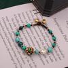 Pulsera de Piedra Natural Estilo Étnico Tibetano Nuevo Retro Simple Personalidad para Hombre y Mujer Serie Cuentas Nepalés Tejida