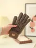 Guantes de Punto Cálidos para Pantalla Táctil de Invierno para Mujer, Guantes Jacquard de Dos Colores Engrosados con Forro de Lana Antideslizantes Cálidos para Otoño e Invierno
