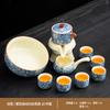 Conjunto de Chá Automático Floral Forno Ru Bule de Cerâmica Conjunto Completo para Uso Doméstico Chinês Retrô Requintado Ferramenta Preguiçosa para Preparar Chá