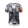 Estilo Nuevo de Verano 3D Europeo y Americano Manga Corta Ropa Formal para Hombre Falso Dos Piezas Estampado Digital Original Creativo Regalo Camiseta