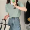 Camiseta Branca Básica Feminina Manga Curta Slim Fit para o Verão 2025, Top Fashion Casual Versátil