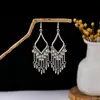 [Selección Premium] Pendientes Estilo Étnico de Minorías Vintage con Plata de Minorías Étnicas, Pendientes Largos Colgantes Florales Estilo Bohemio Único