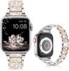 Adecuado para Apple Tres Perlas S Incrustado de Diamantes Aleación de Zinc Correa de Reloj Universal Applewatch11-1 para Todas las Series, Exclusivamente para Ventas Transfronterizas