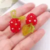 Frutas artificiais frescas coloridas cereja de cristal uva DIY brincos tecidos com miçangas, colares, acessórios de chave