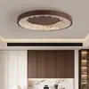 Luminária de Teto Redonda Moderna Medieval Minimalista Luxo Leve para Sala de Estar Cor de Noz Lâmpadas de Alto Padrão para Quarto Estudo