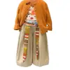 Conjunto de cárdigan de punto de otoño para niñas Nuevo 2026 Manga larga Retro Casual Atuendo de dopamina para niñas Moderno